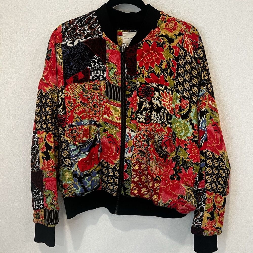 Urban Outfitters Silence + Noise Eve Patch Retro Oversized Bomber Jacket Size S